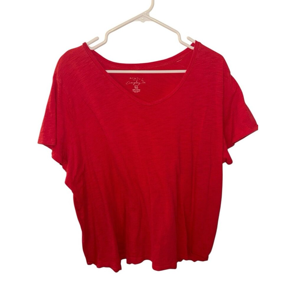 Red Sonoma Everyday Tee T Shirt 2X Women's Lifestyle V Neck Short Sleeve - Picture 2 of 4